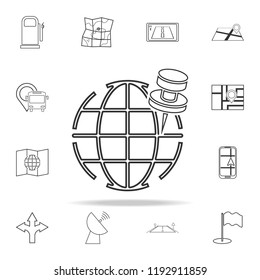 globe and pin icon. navigation icons universal set for web and mobile