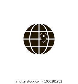 globe and pin icon. sign design