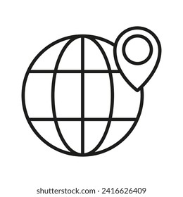 Globe pin icon. Vector illustration. EPS 10.