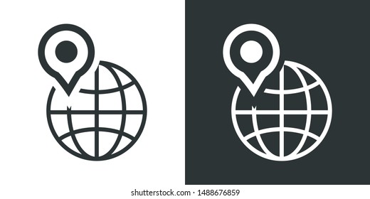 Globe Pin Illustration Icon Vector