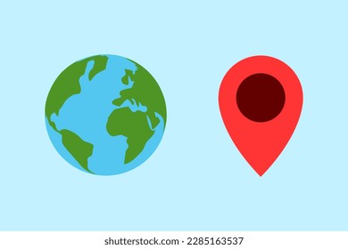 Globe and pin map icon sign symbol design vector illustration