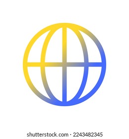 Globe pixel perfect gradient linear ui icon. International services. Worldwide shipment. Internet sign. Line color user interface symbol. Modern style pictogram. Vector isolated outline illustration