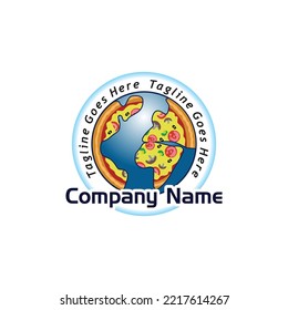globe pizza logo, sample company logo, a simple vector design