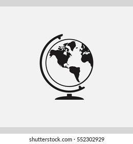 Globe and plane travel icon. One of set web icons