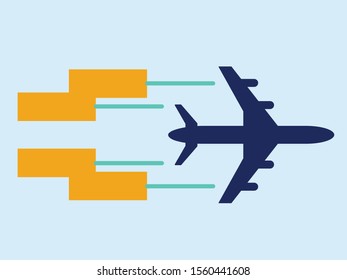 Globe and plane travel icon. Vector Eps 10 . Lorem Ipsum Flat Design