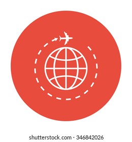 Globe and plane travel icon. Vector  Eps 10
