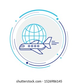 
Globe and plane travel icon.Travel icon.Airplane icon