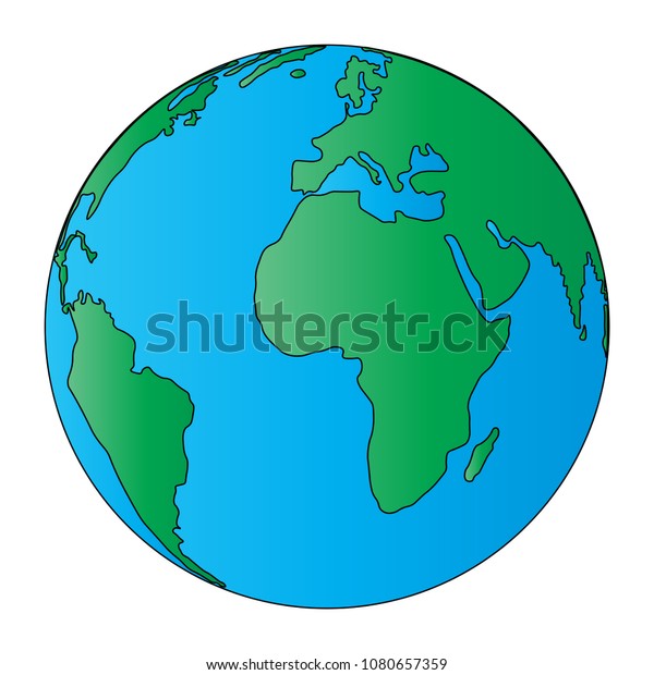 Globe Planet Earth Blue Sphere Green Stock Vector Royalty Free 1080657359 Shutterstock 1222