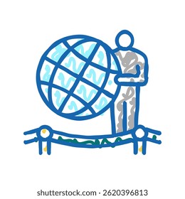 globo planeta terra doodle ícone esboço vetor. globo planeta terra sinal. símbolo isolado ilustração