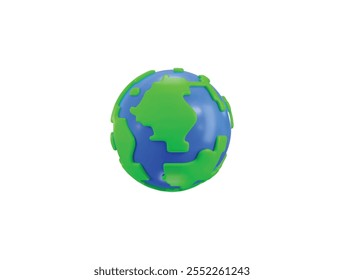 Globe Planet Earth icon 3d render concept of Planet Earth day or Environment day icon vector illustration