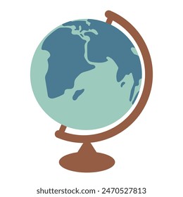 Globe, planet earth. Isolated, flat vector illustration for your design.