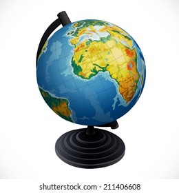 Globe of planet Earth isolated on white background
