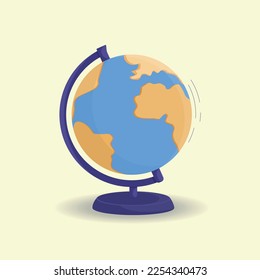 Globe of the planet Earth with a map of the world. Vector illustration.