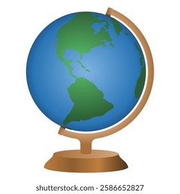 Globe Planet Earth School Equipment Vector. Learning Globe Elements. World Globe icon.