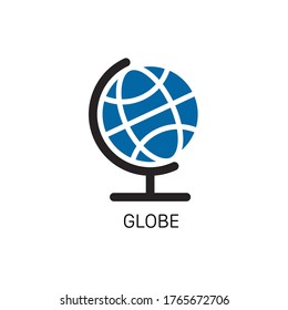 Globe planet earth school icon. Stock vector illustration isolated on white background.