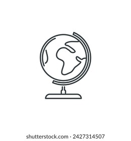 Globe, planet, earth, school, university, college, learning icon, vector illustration
