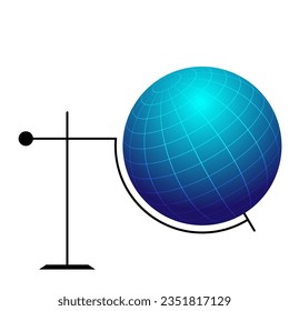 Globe of the planet Earth. Vector illustration of an Earth globe placed on a laboratory stand. Template for creativity.