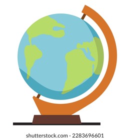 Globe of planet Earth.World map.Vector flat illustration.Isolated on white background.