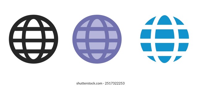 Globe Planet Icon. Global Sphere flat style. website icon vector. Globe earth vector icon 