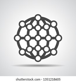 globe planet icon on grey background