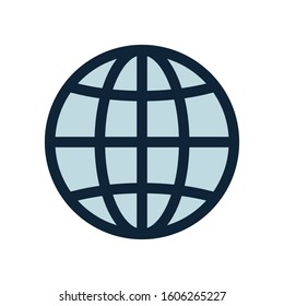 Globe, planet icon set. Internet, global sphere line icon. Earth icon. Global symbol, sign.  World symbol. Vector illustration