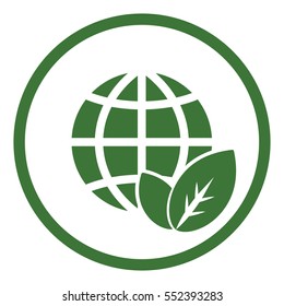 globe planet network water drop oil bio eco simple in circle