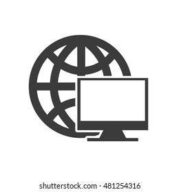 globe planet with seo icon vector illustration design