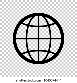 globe, planet. simple silhouette. On transparent background.