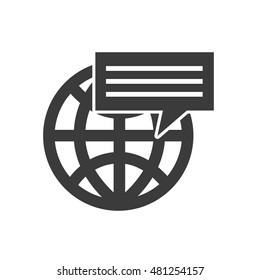 globe planet with social icon vector illustration design