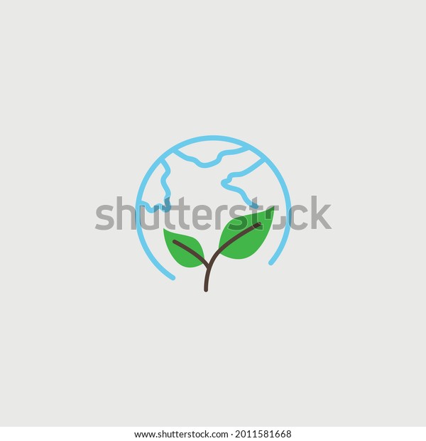 globe plant icon vector\
eco environment