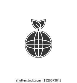 Globe with a plant on top icon. Simple outline vector of Sustainable Energy set icons for UI and UX, website or mobile application on white background