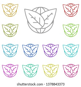 Globe and plants multi color icon. Simple thin line, outline vector of Sustainable Energy icons for UI and UX, website or mobile application