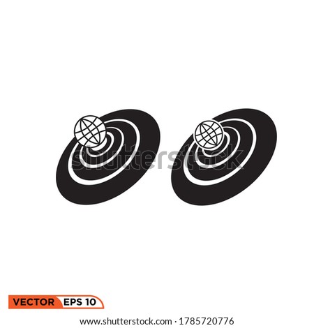 globe poin of view circle icon design vector illustration template
