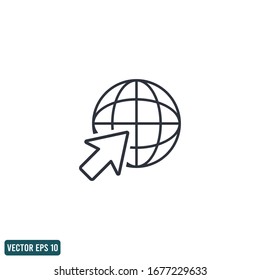 Globe And Pointer Icon Internet Browsing Symbol Design Element Vector Eps 10