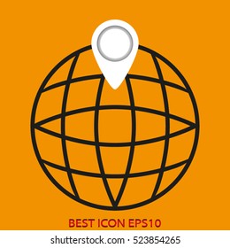 globe pointer vector icon, eps10
