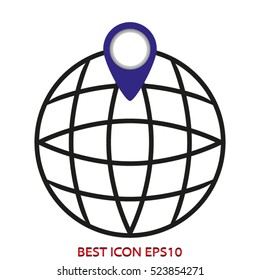 globe pointer vector icon, eps10