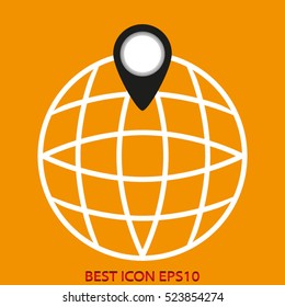 globe pointer vector icon, eps10