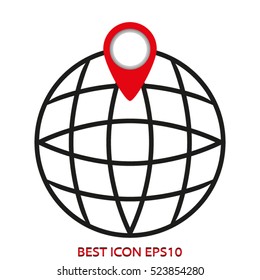 globe pointer vector icon, eps10