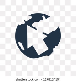 Globe with Pointer vector icon isolated on transparent background, Globe with Pointer transparency concept can be used web and mobile