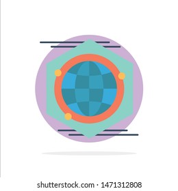 Globe, Polygon, Space, Idea Abstract Circle Background Flat color Icon. Vector Icon Template background