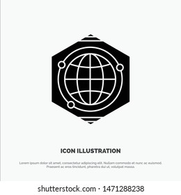Globe, Polygon, Space, Idea solid Glyph Icon vector. Vector Icon Template background