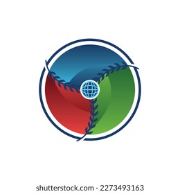 Globe propeller rainbow modern creative design