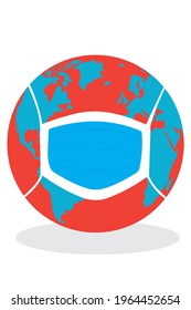 Globe Put-Chirurgie-Gesichtsmaske Vektorgrafik 