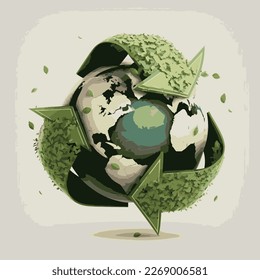 Globo con señal de reciclaje. Signo de reciclaje. Concepto ecológico. Icono ecológico.