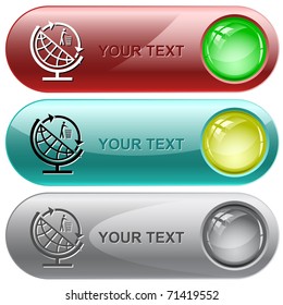 Globe and recycling symbol. Vector internet buttons.