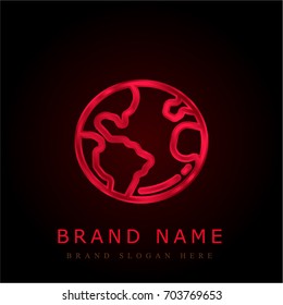 Globe red chromium metallic logo