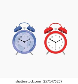 Globe and red clock time running out technology vector design illustration.