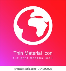 Globe red and pink gradient material white icon minimal design