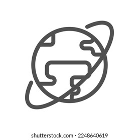 Globe related icon outline and linear vector.