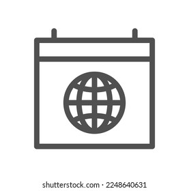 Globe related icon outline and linear vector.